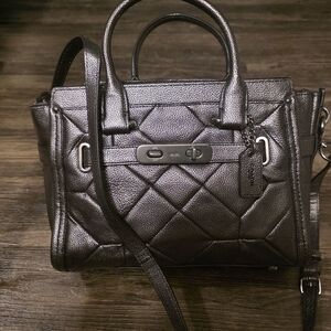 Coach Black Quilted Leather Tote Bag